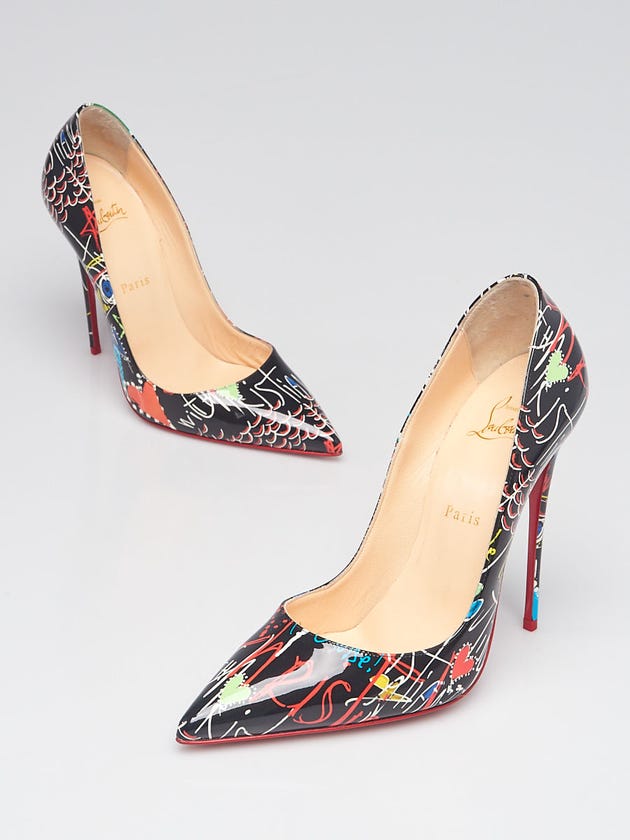 Christian Louboutin Black/Flamenco Patent Leather So Kate 120 Pumps Size 8.5/39