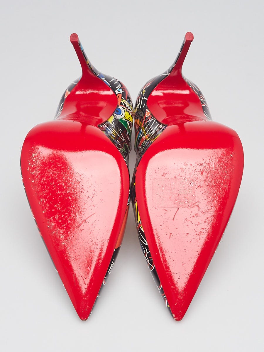 Christian Louboutin Black/Flamenco Patent Leather So Kate 120 Pumps Size 8.5/39