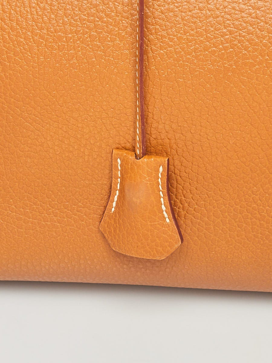 Hermes 35cm Natural Sable Ardennes Leather Gold Plated Birkin Bag