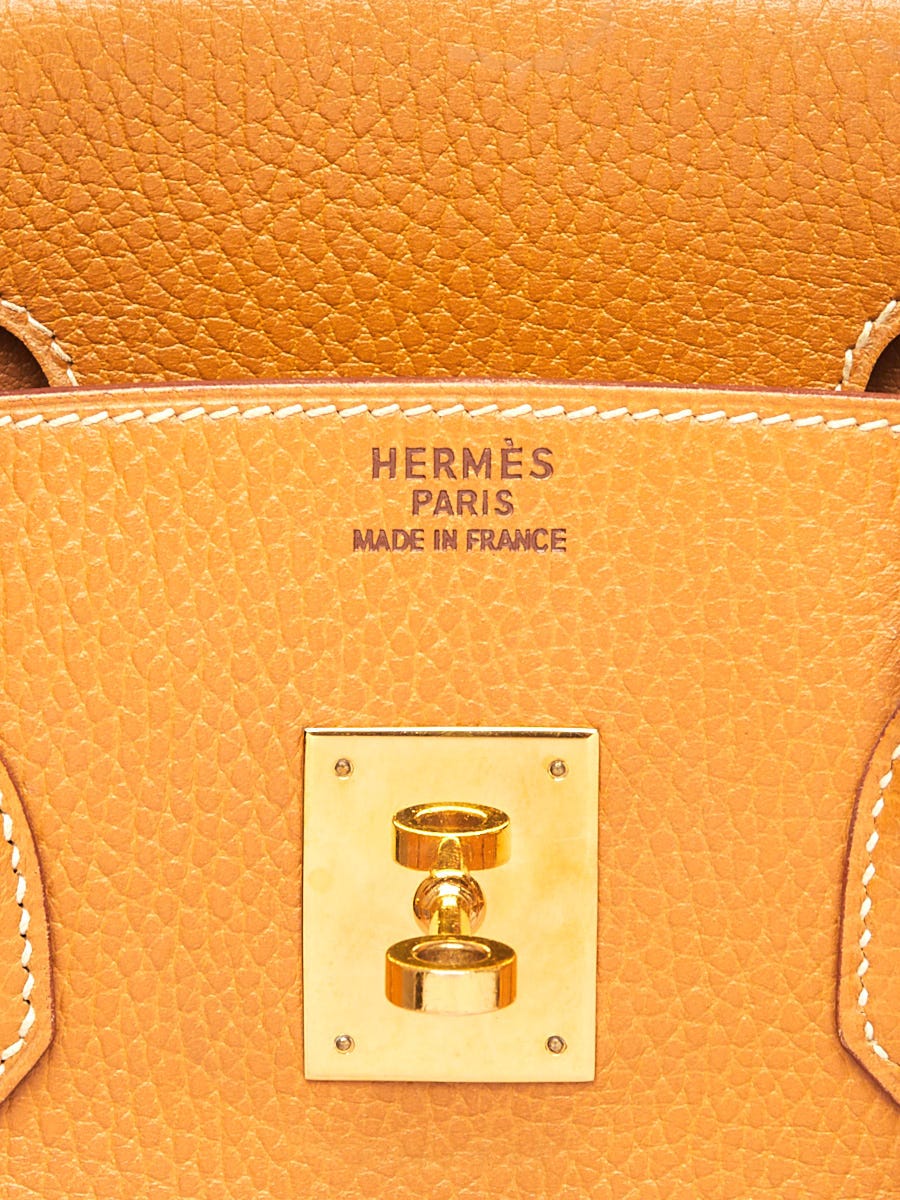 Hermes 35cm Sable Ardennes Leather Birkin Bag with Gold Hardware., Lot  #58164
