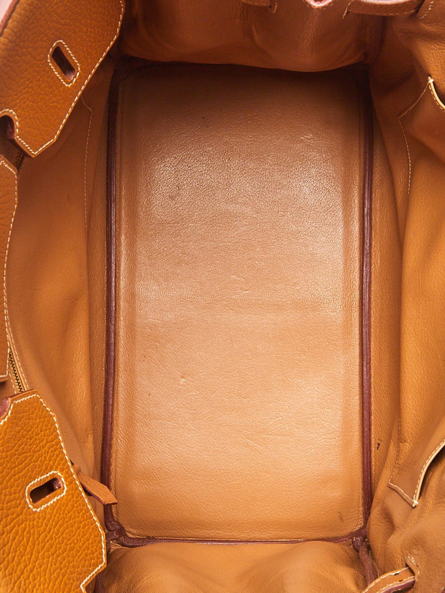 Amazing Hermès Birkin 35 handbag in Gold Vache Ardennes leather