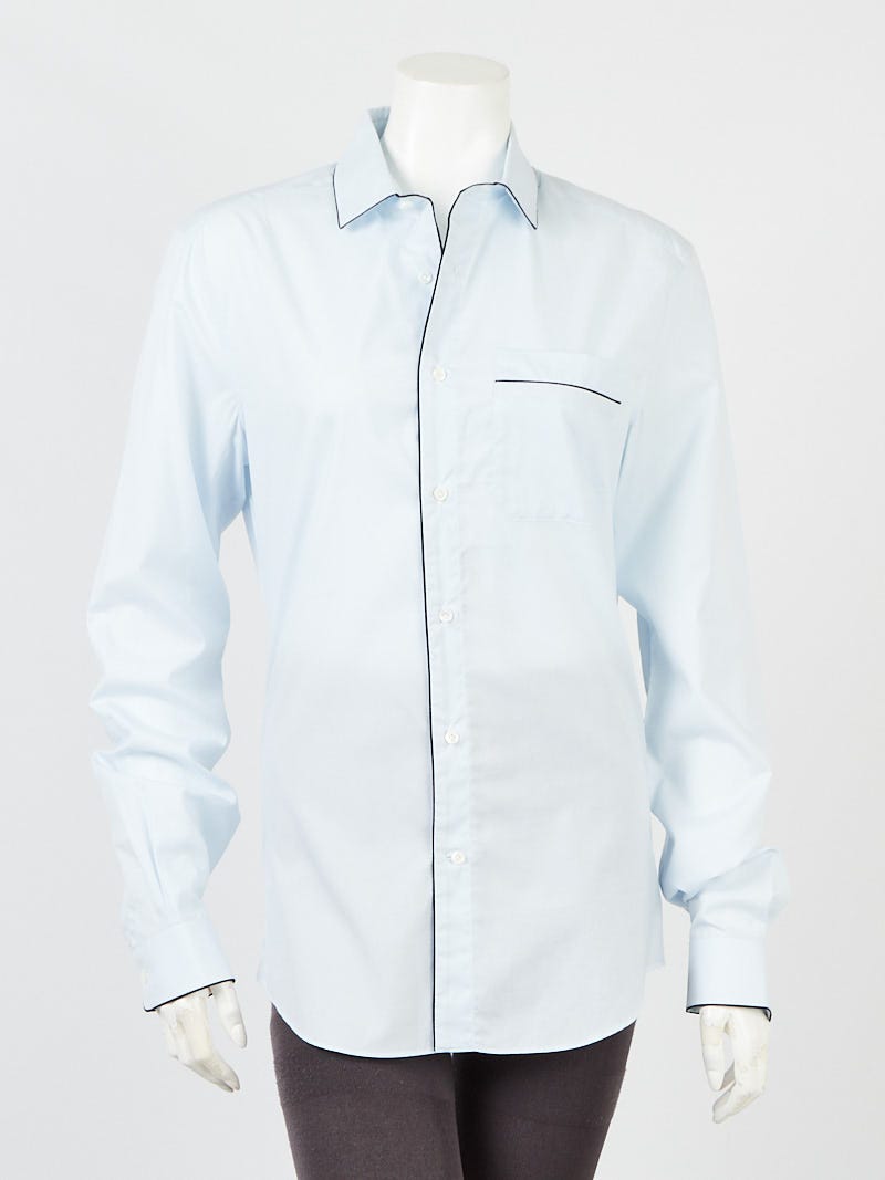 Valentino Light Blue Button Up Blouse Size 4/38