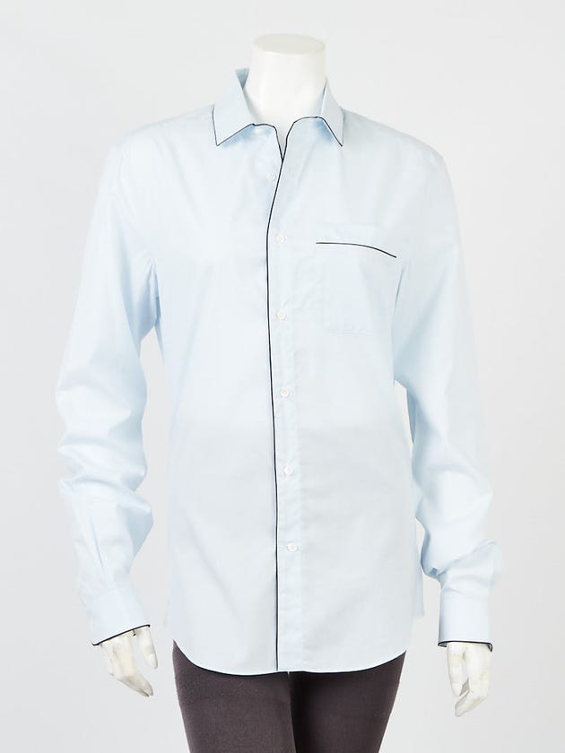 Valentino Light Blue Button Up Blouse Size 4/38