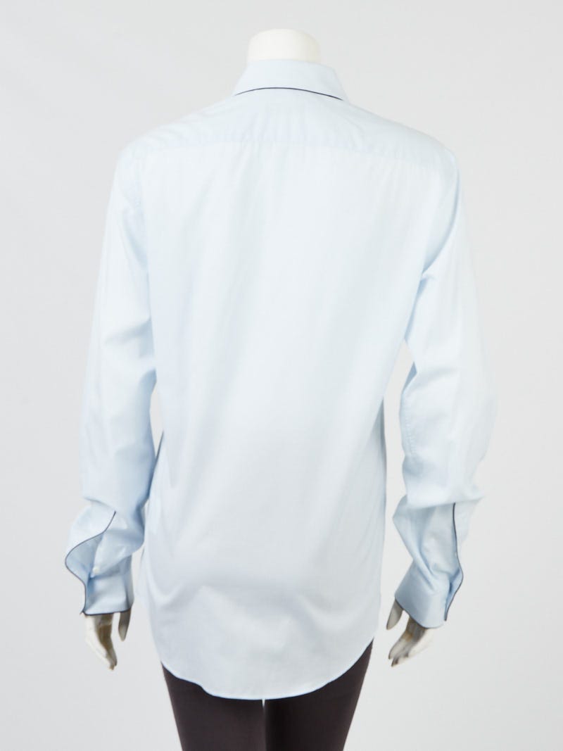 Valentino Light Blue Button Up Blouse Size 4/38