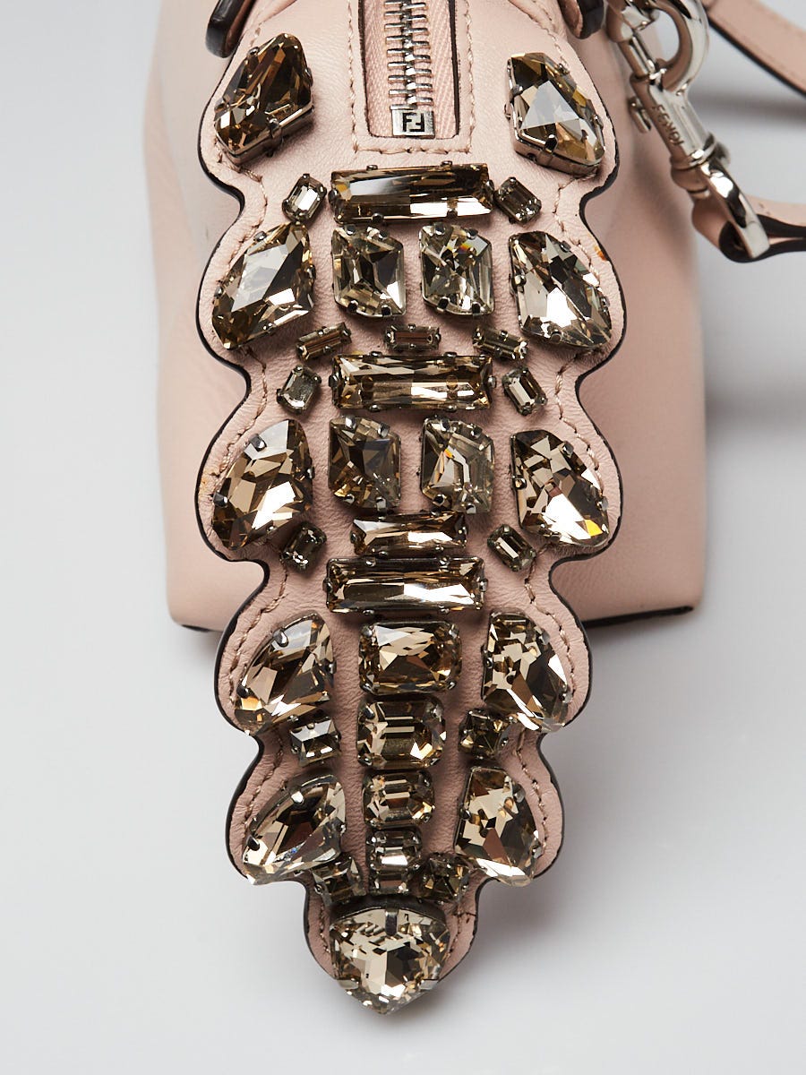 Fendi Light Pink Calfskin Leather Crystal Mini By-the-Way