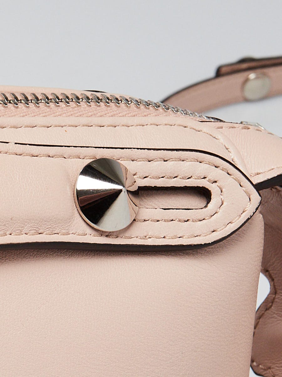 FENDI ヒカフ スモル トッフハントル ハック 8BN327AJBR F0MK5 Fendi Light Pink Calfskin Leather Crystal Mini By-the-Way