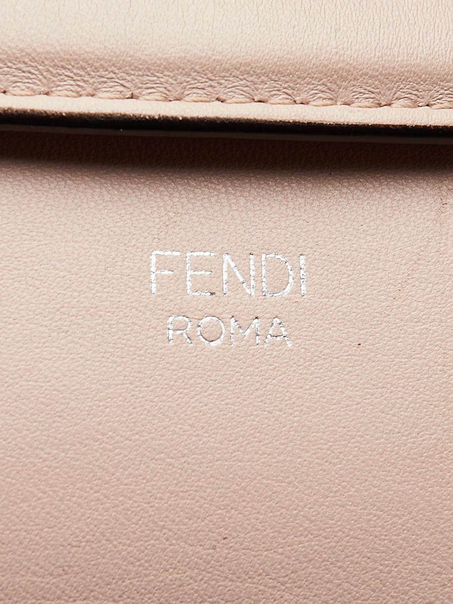 Fendi Light Pink Calfskin Leather Crystal Mini By-the-Way Bag 