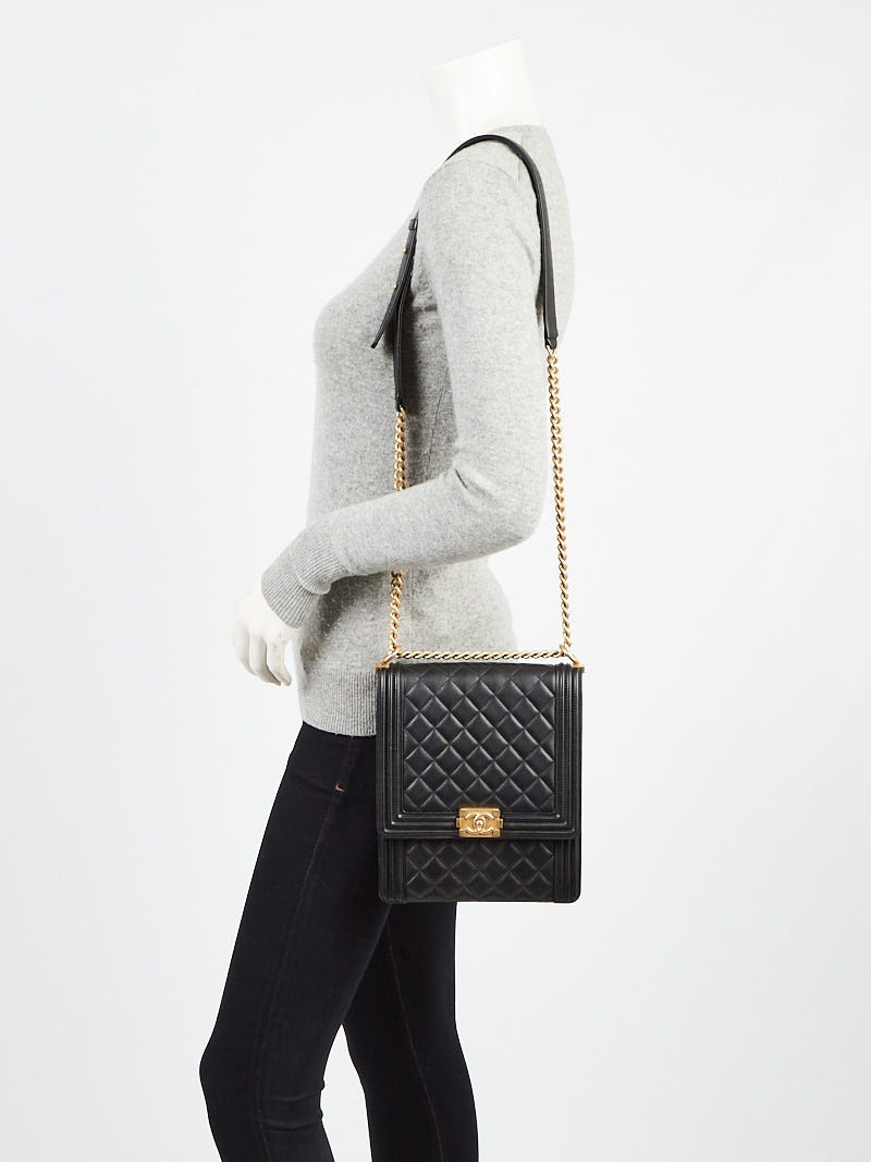 ショルダーバッグ・ポシェット × ヴィンテージ(中古) Chanel North South Boy 3105 Quilted llic Calfskin Small Chanel Black Quilted Leather North/South Boy Bag | Yoogi's