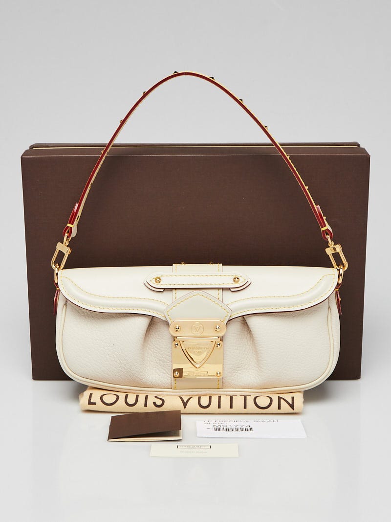 Louis Vuitton White Suhali Le Precieux Pochette Clutch Bag - Yoogi's Closet