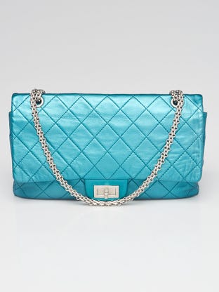 Turquoise 2.55 Reissue Quilted Classic Calfskin Leather 227 Jumbo Flap Bag