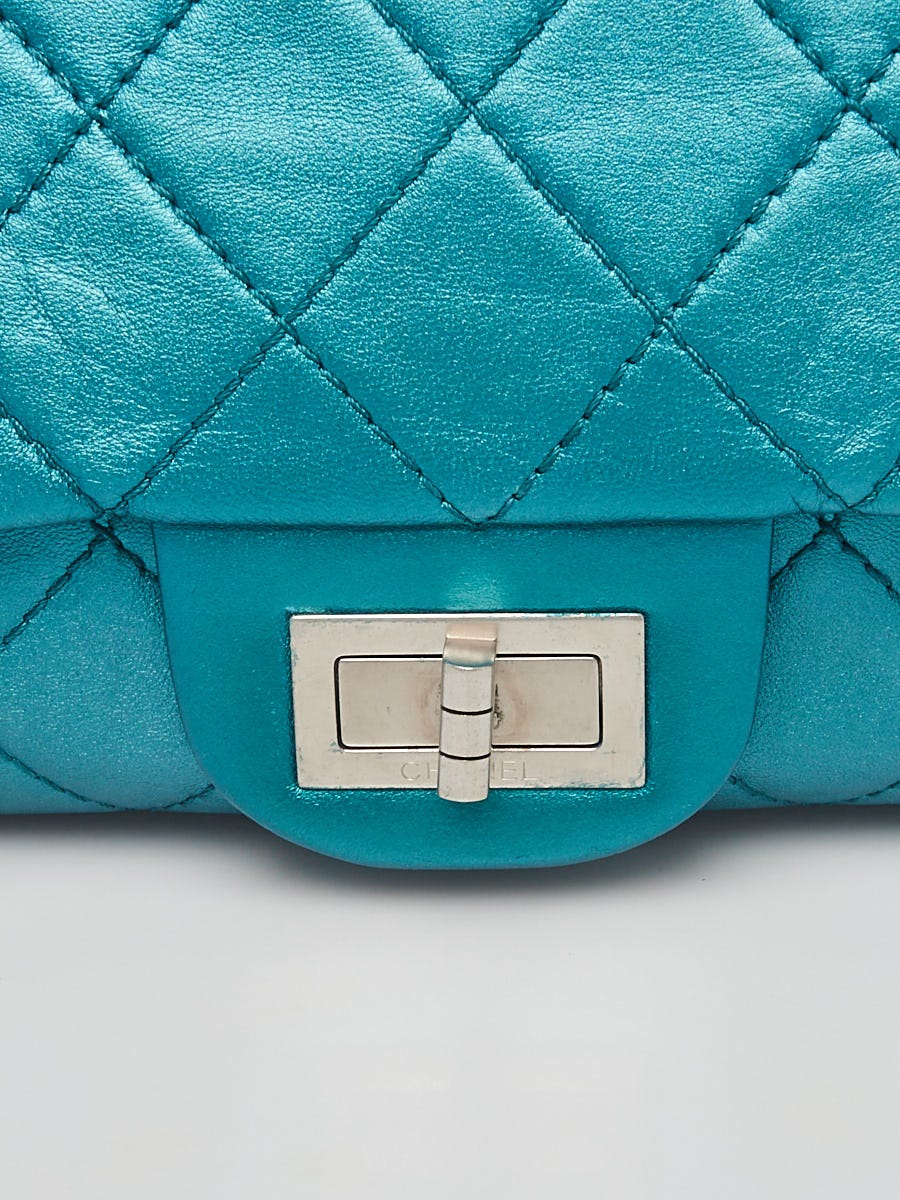 Chanel Metallic Turquoise Quilted Calfskin Reissue Clutch