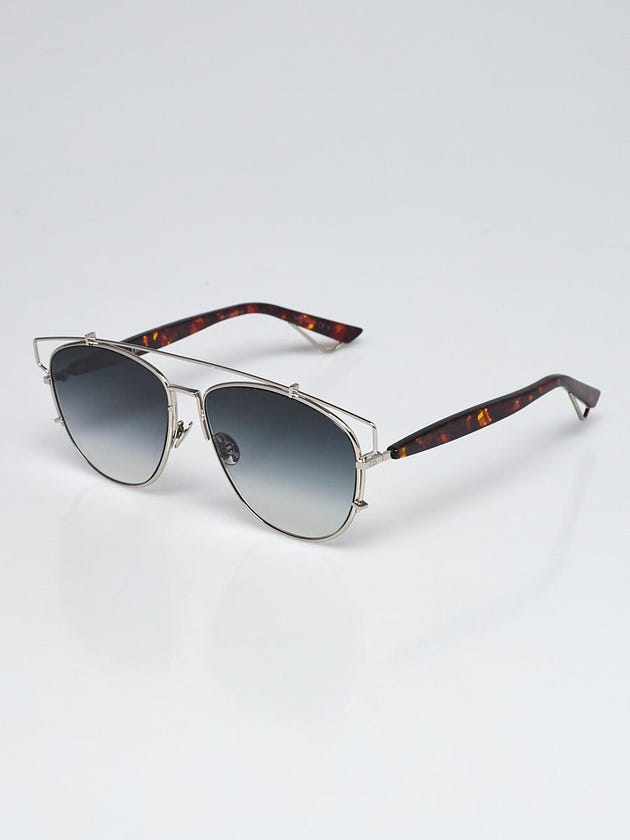 Christian Dior Silvertone Metal Tortoise Shell Acetate Frame Technologic Sunglasses