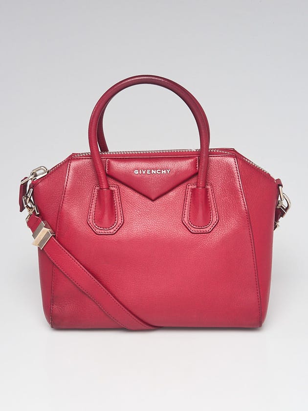 Givenchy Dark Red Sugar Goatskin Leather Small Antigona Bag