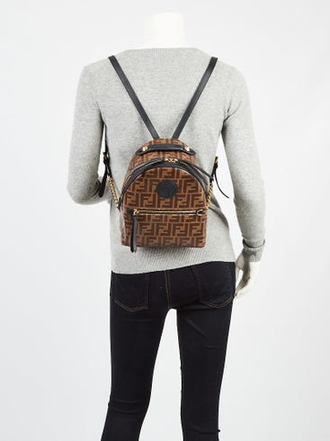 fendi mini backpack 2016 Vitello Bi-Color FF 1974 Embossed Maya Black 905834 FASHIONPHILE print dyed sheep shearling (Spain) with leather trim Fendi Brown Monogram FF 1974