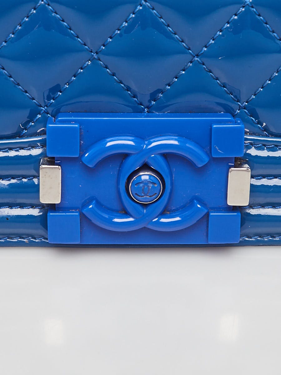 Chanel Metallic Blue Quilted Leather Reissue Trifold Wallet