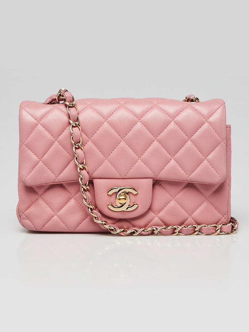 Chanel Pink Quilted Lambskin Leather Classic New Mini Flap Bag