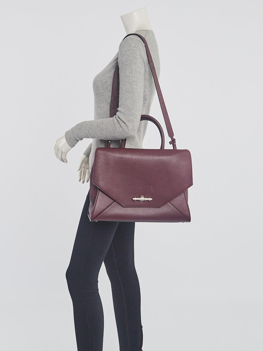 Givenchy Dark Purple Goatskin Leather Obsedia Medium Top Handle