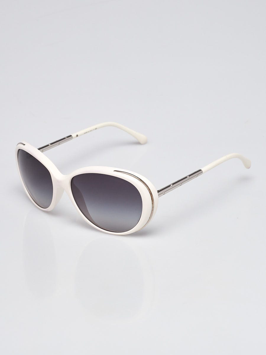 Chanel White Round Frame CC Logo Sunglasses 6037 Yoogi s Closet