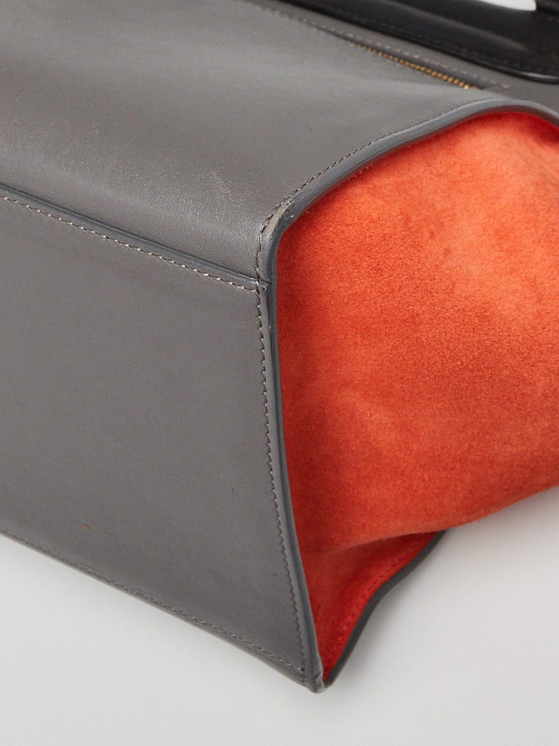 Celine Tri-Color Smooth Leather and Suede Medium Trapeze Bag