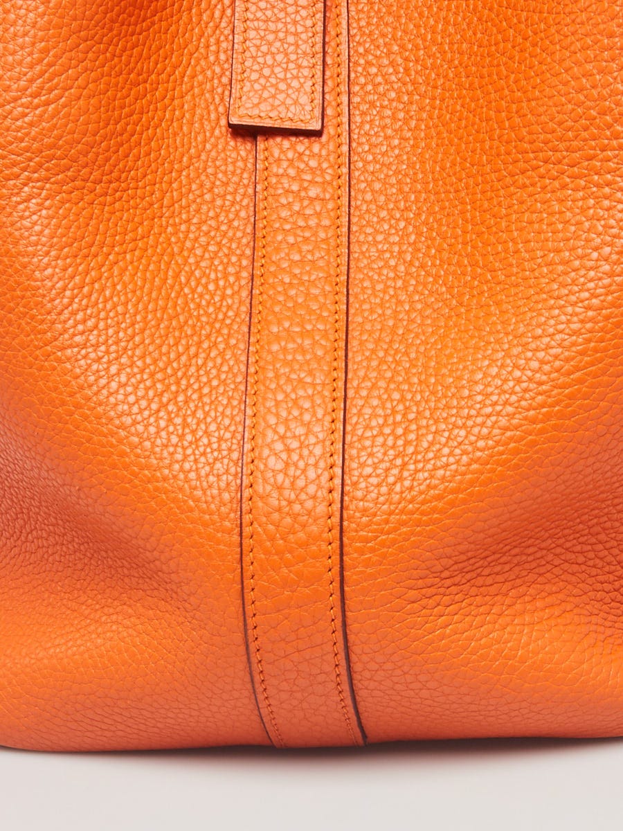 Picotin leather tote Hermès Orange in Leather - 32621037