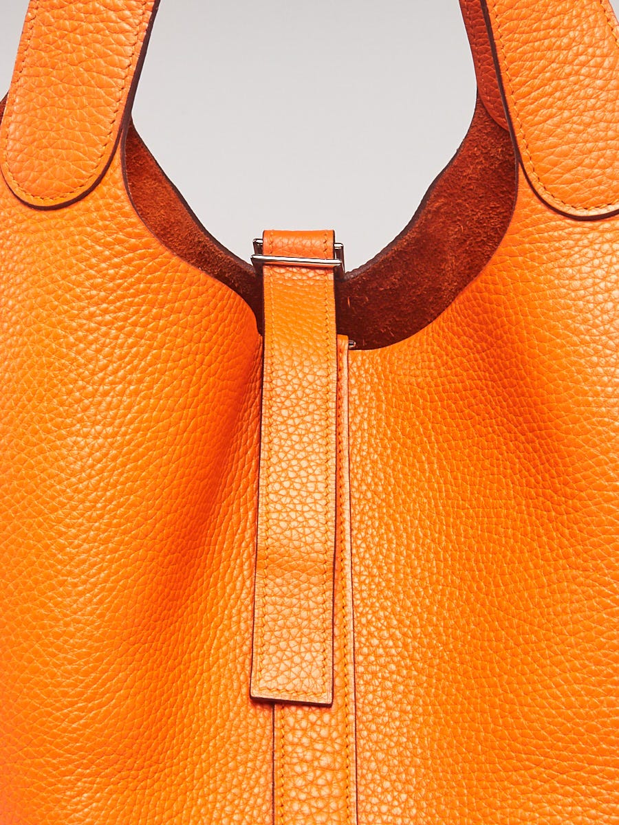 Picotin leather bag Hermès Orange in Leather - 8531939