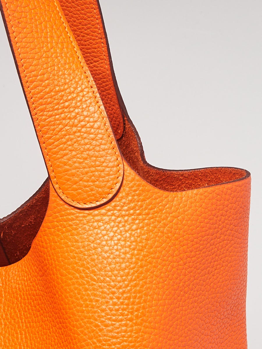 2012 Hermes Orange Clemence Leather Picotin PM at 1stDibs
