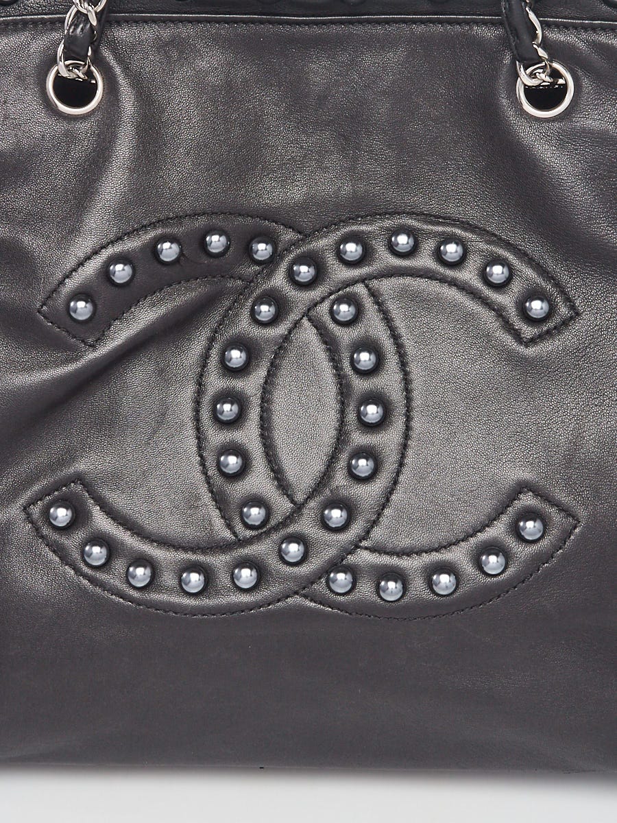Chanel Black Lambskin Leather Pearl Obsession XL Tote Bag