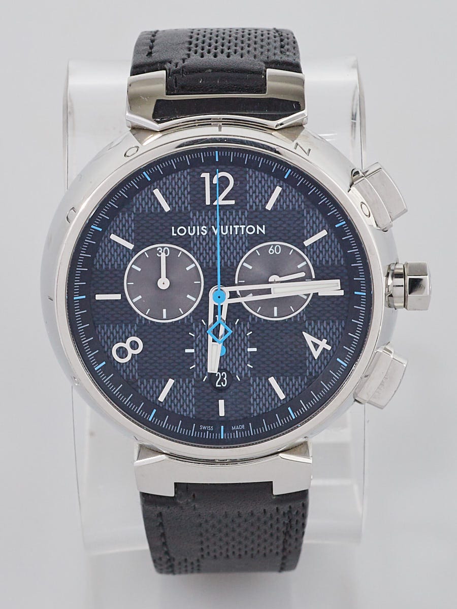 Louis Vuitton Damier Graphite Tambour Chronograph Quartz Watch