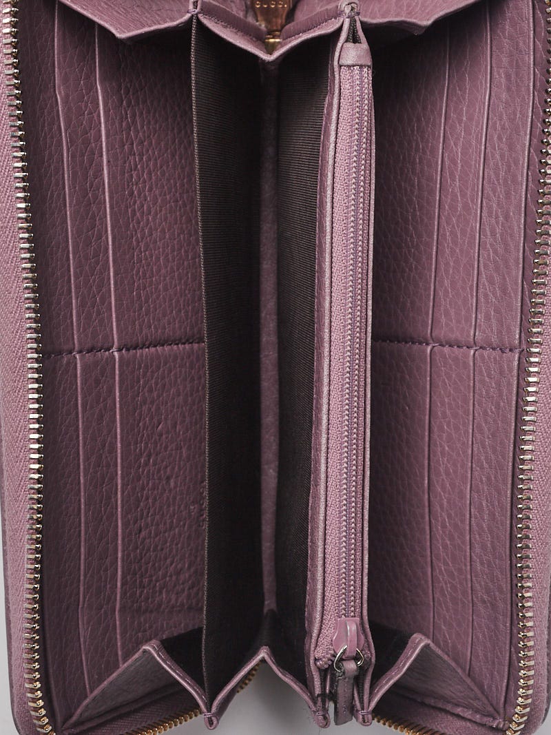 Gucci Purple Leather Bamboo Tassel Zip Around Wallet | Yoogi's Closet