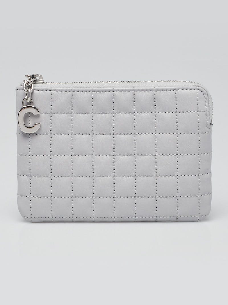 Celine Grey Leather C Wallet On Chain Celine