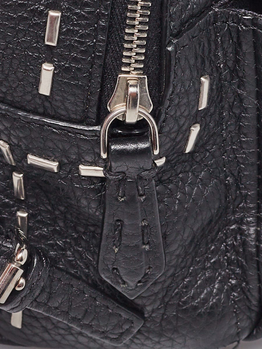 Fendi Black Calfskin Roman Selleria Leather Backpack Key Chain and