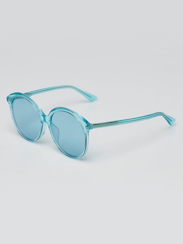 Gucci Blue Transparent Acetate Frame Sunglasses- GG0257SA