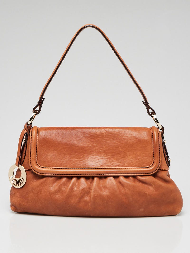 Fendi Brown Leather Chef Shoulder Bag - 8BR445 | Yoogi's Closet