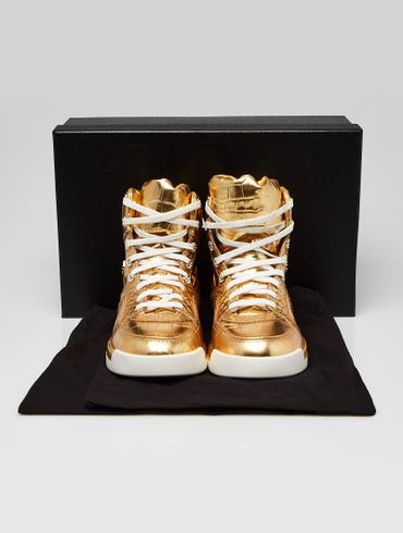 Chanel Gold High-Top Sneakers - size 38 ○ Labellov ○ Buy and Sell Authentic  Luxury