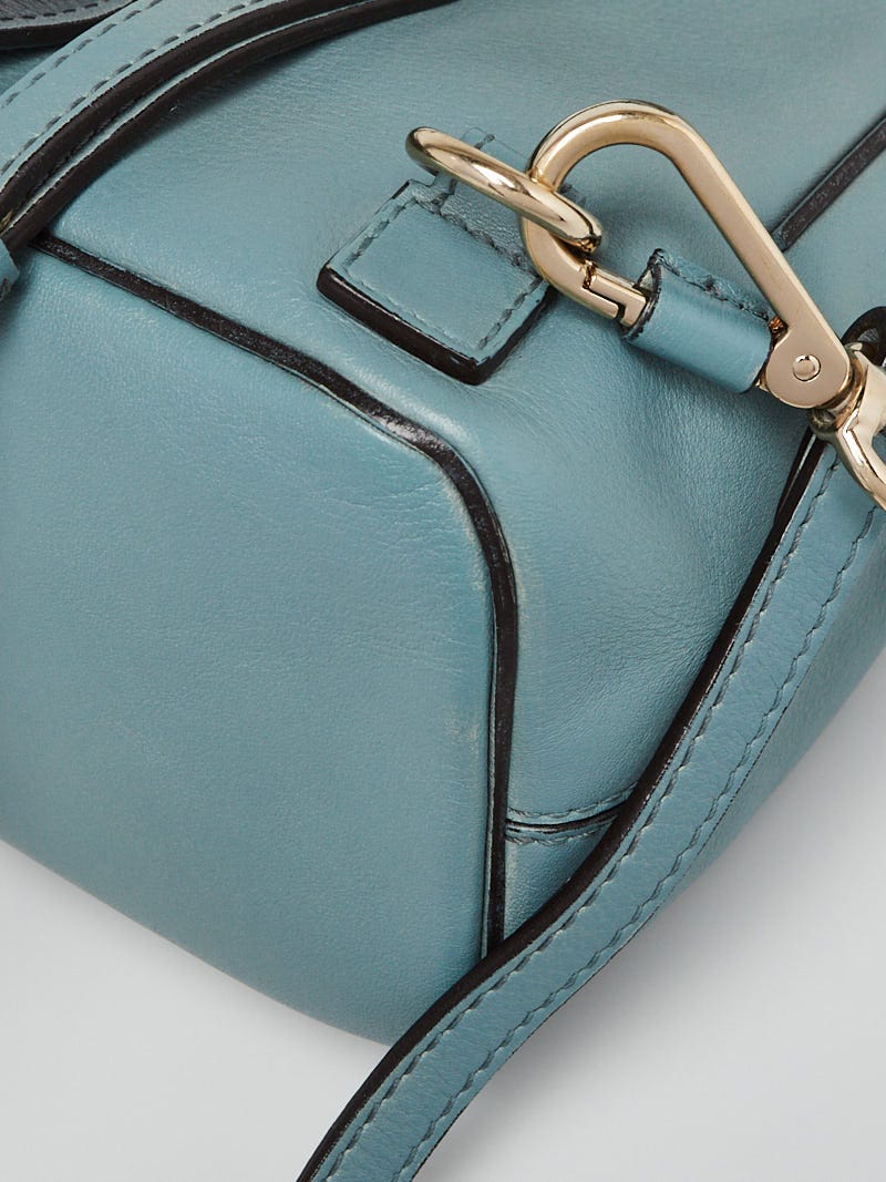 CHLOE Suede Calfskin Mini Faye Backpack Washed Blue 1133481