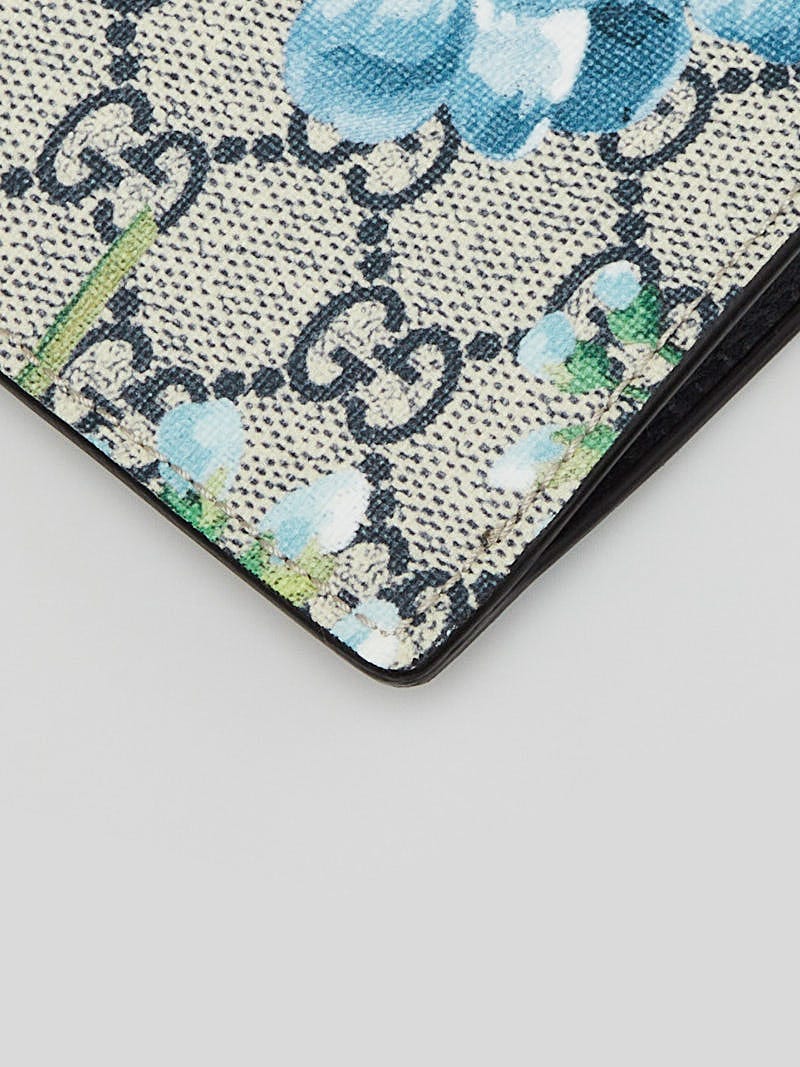 Gucci Beige Ebony GG Coated Canvas Blooms Wristlet Zip Clutch Bag Yoogi s Closet