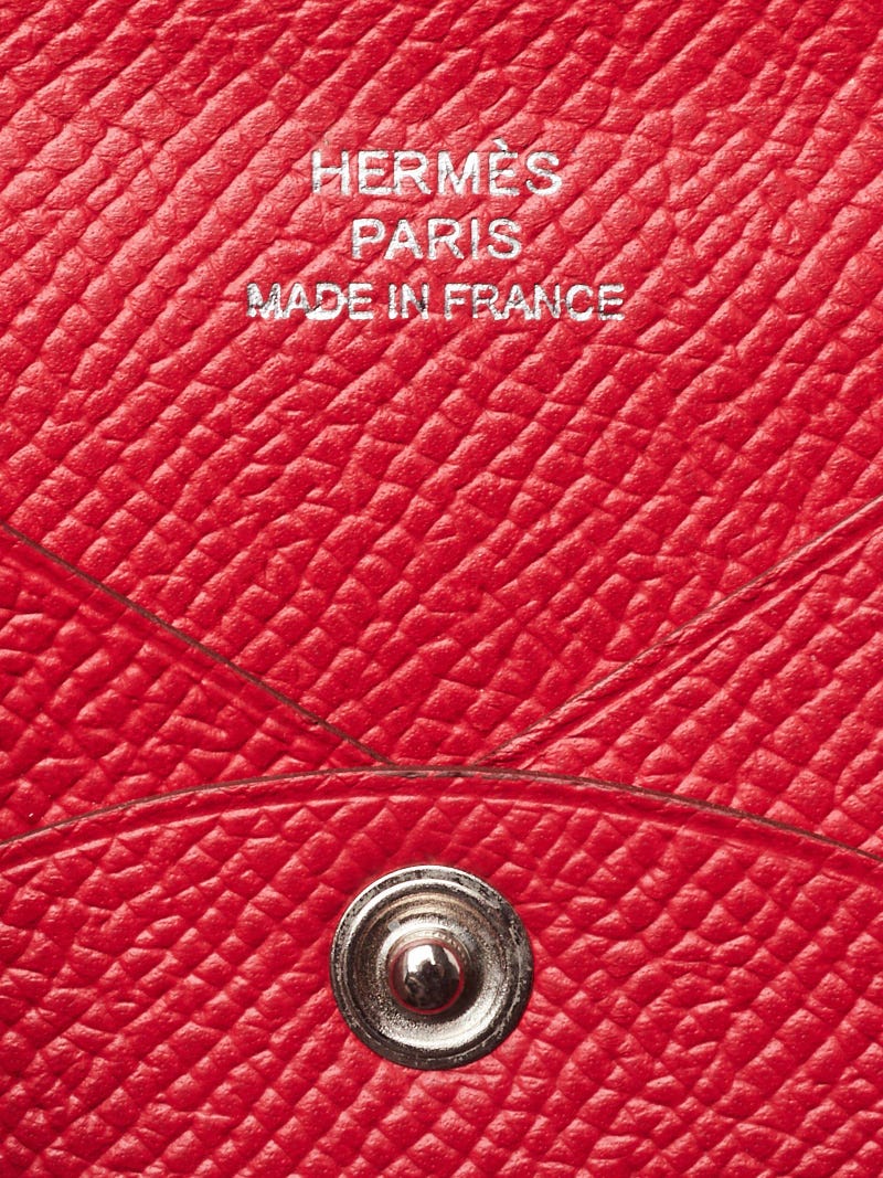 Hermes Bougainvillea Epsom Leather Calvi Card Case - Yoogi's Closet