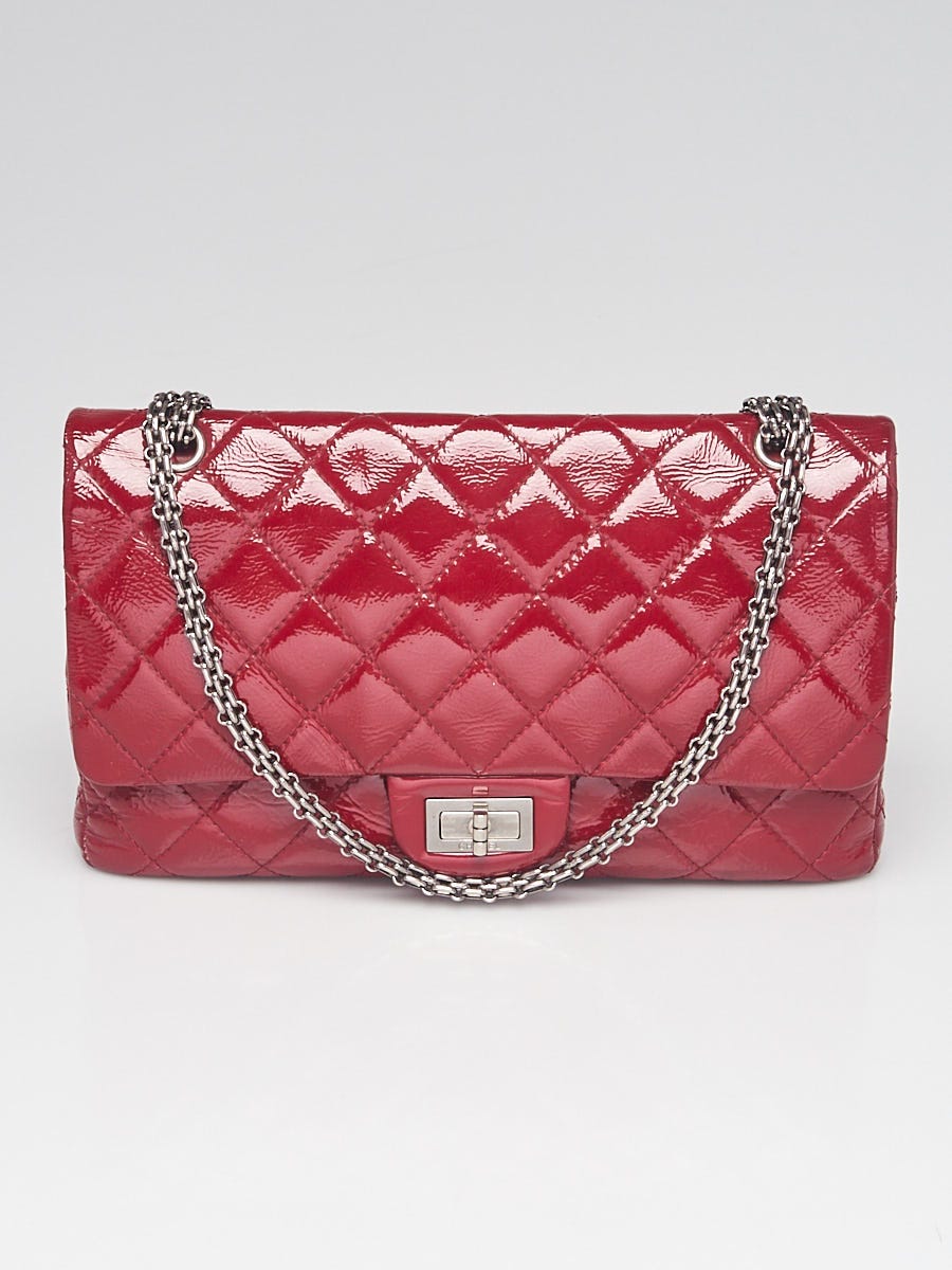 Chanel Burgundy 2.55 Reissue Quilted Classic Patent Leather 227 Jumbo Flap  Bag - Yoogi's Closet