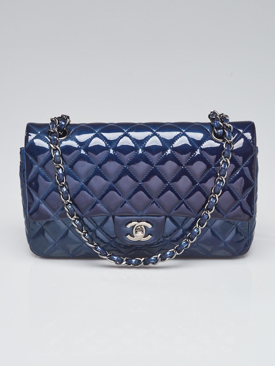 Chanel Blue Quilted Patent Leather Classic Maxi Double Flap Bag - Yoogi's  Closet