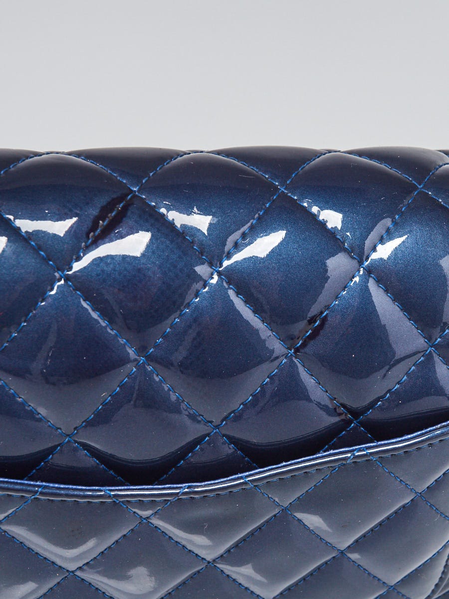 Authentic Chanel Blue Quilted Caviar Leather Maxi Flap Bag