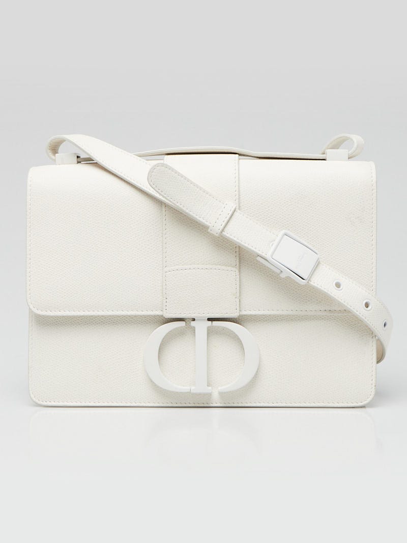 Christian Dior White Smooth Calfskin Leather Montaigne 30 Flap Bag