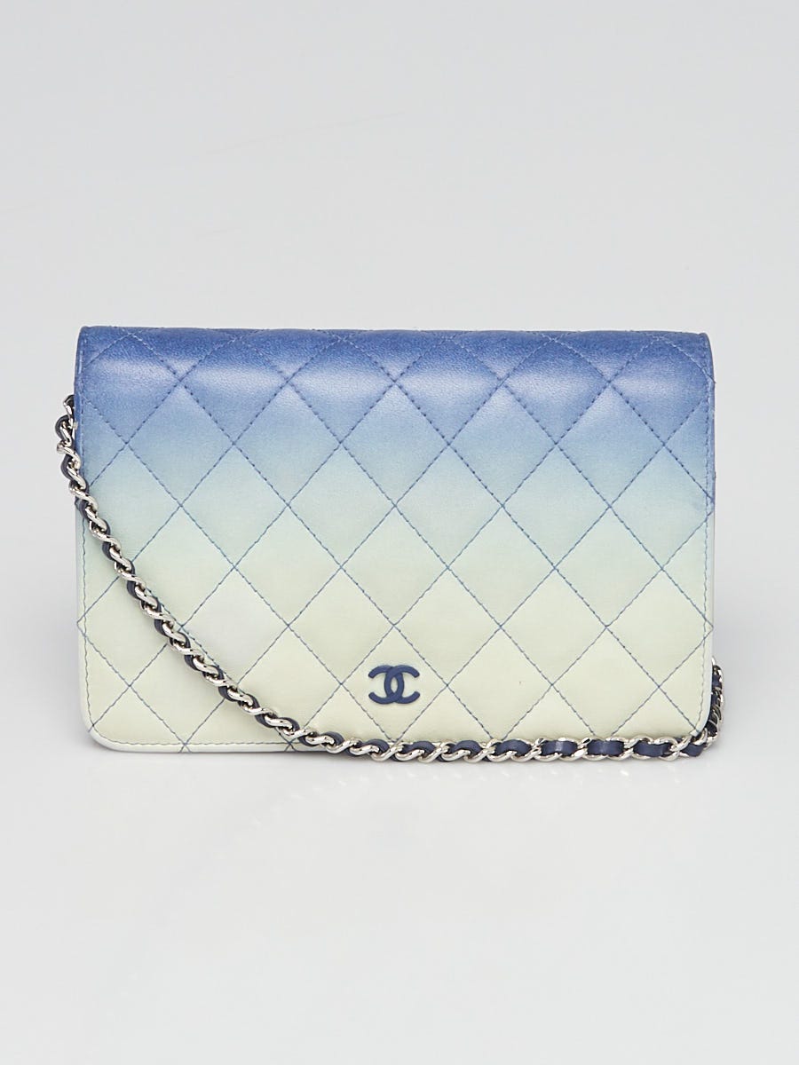 Chanel Blue Ombre Quilted Lambskin Leather Classic WOC Clutch Bag