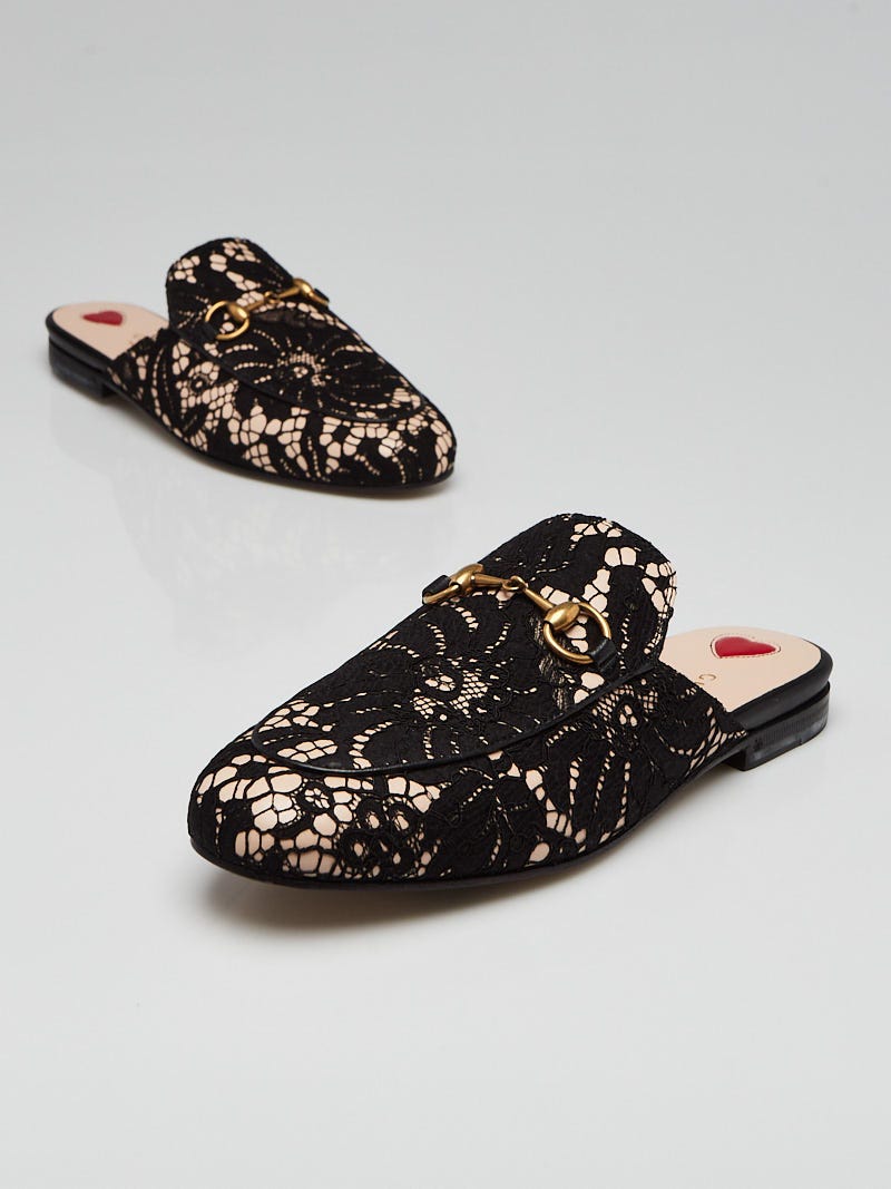 Gucci princetown lace clearance slipper