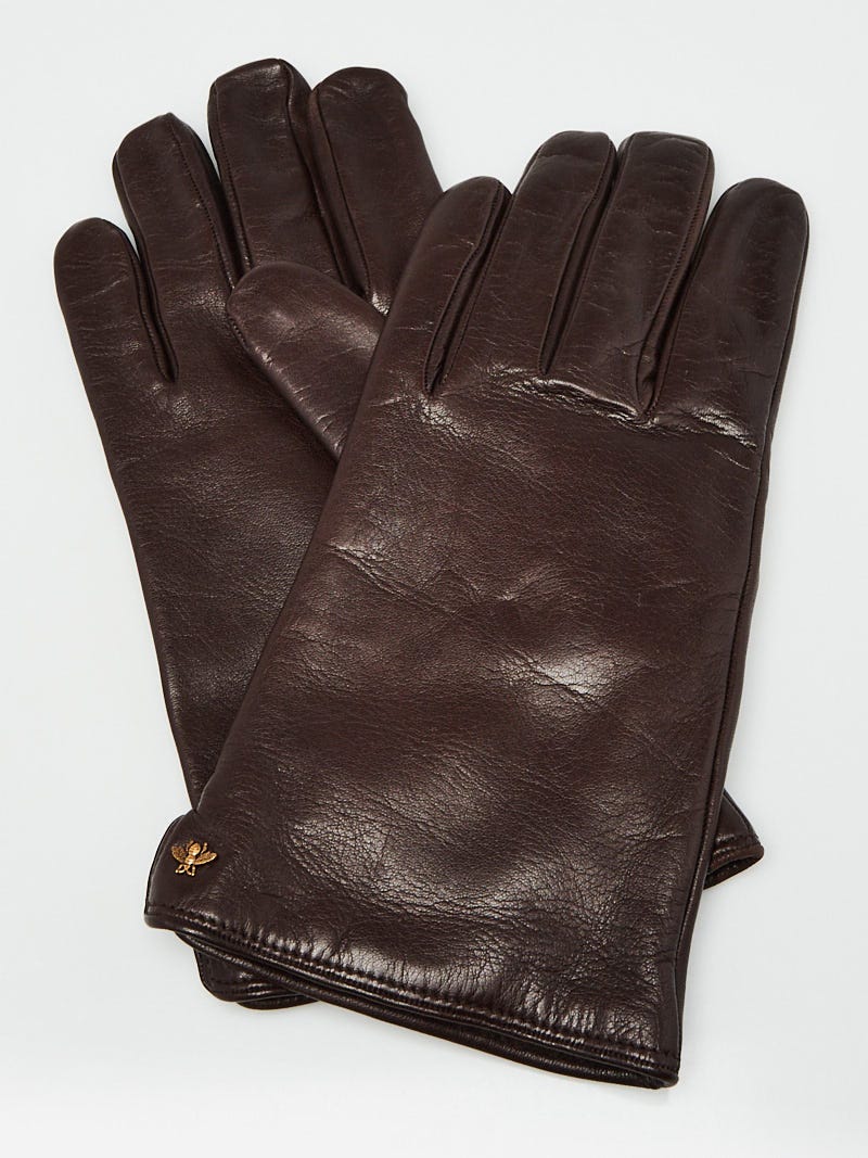 Louis Vuitton - Authenticated Gloves - Leather Brown for Women, Good Condition
