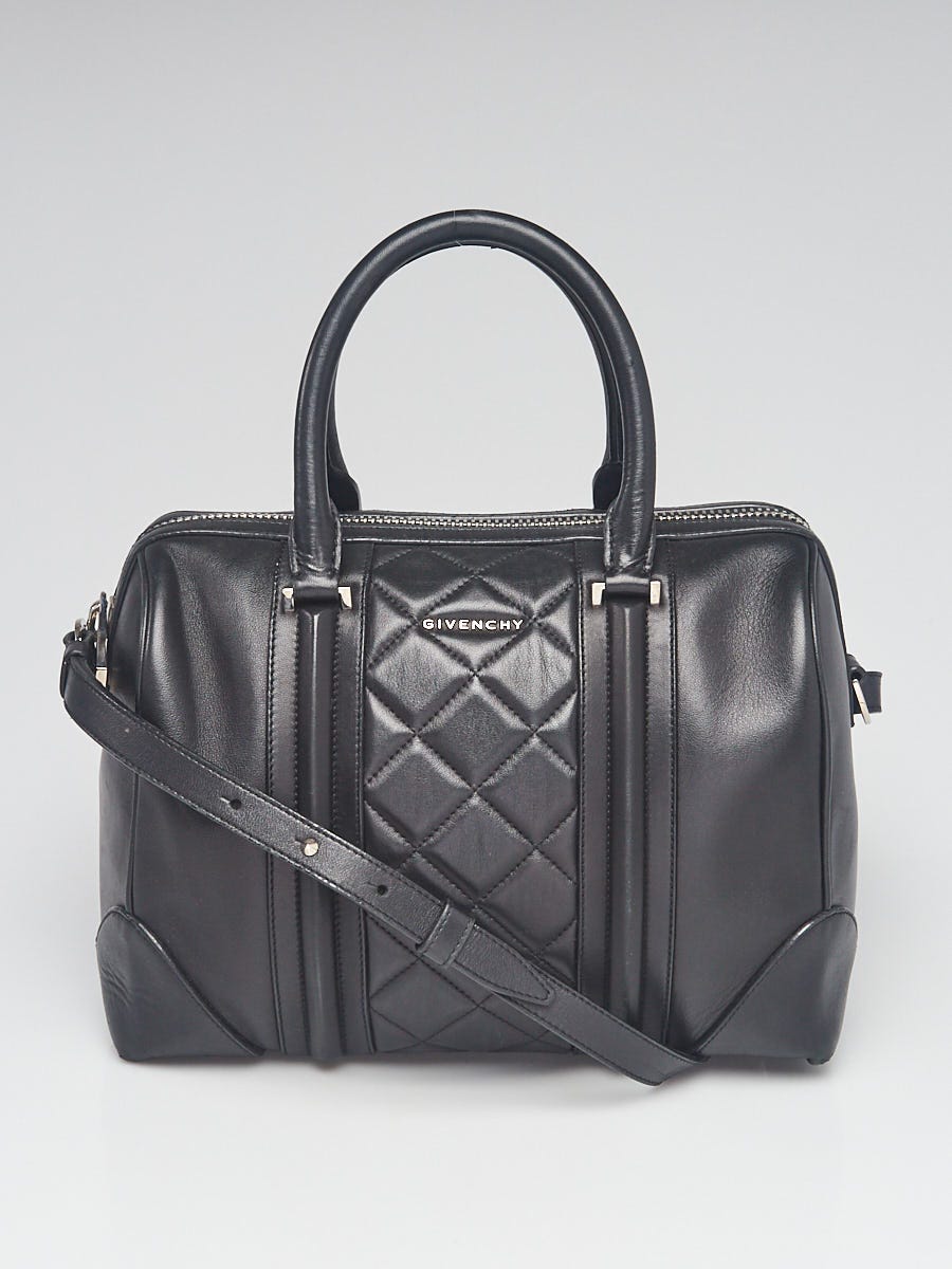 Givenchy Black Lambskin Leather Medium Lucrezia Duffle Bag