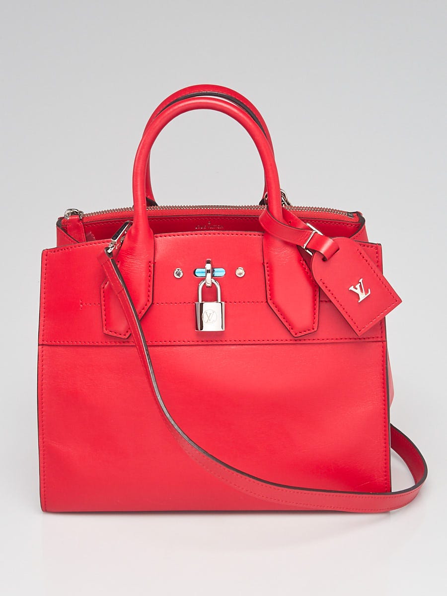 Louis Vuitton Red Smooth Leather City Steamer Mini Bag