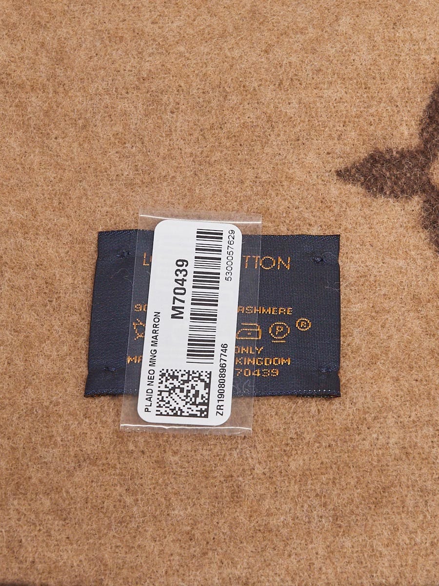 Louis Vuitton Brown Wool/Cashmere Neo Monogram Blanket - Yoogi's Closet