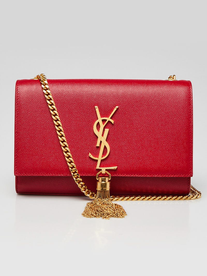 Clutch bag Yves Saint Laurent Red in Polyester - 39924635