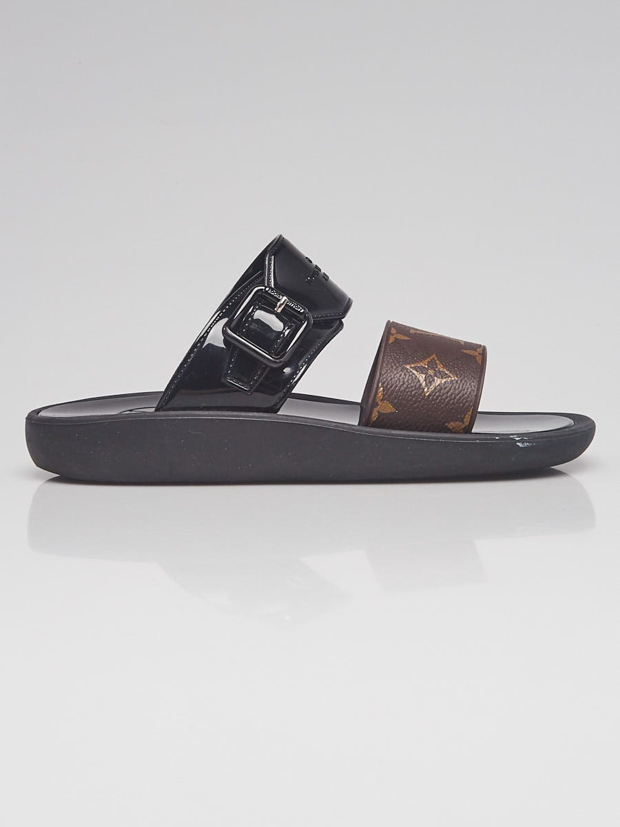 Louis Vuitton Women's Sunbath Flat Mule Sandals Monogram Canvas and Patent