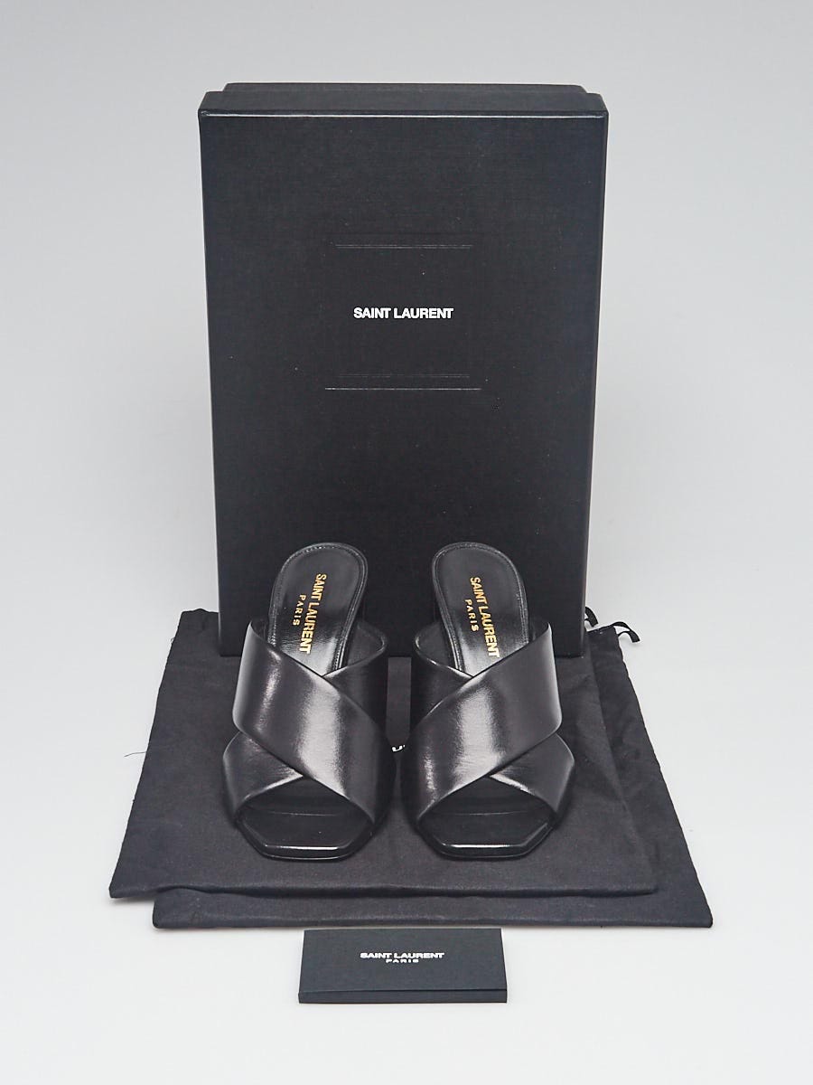 Saint Laurent LouLou Black Leather Buckle Sandals – Luxe Hudson Valley
